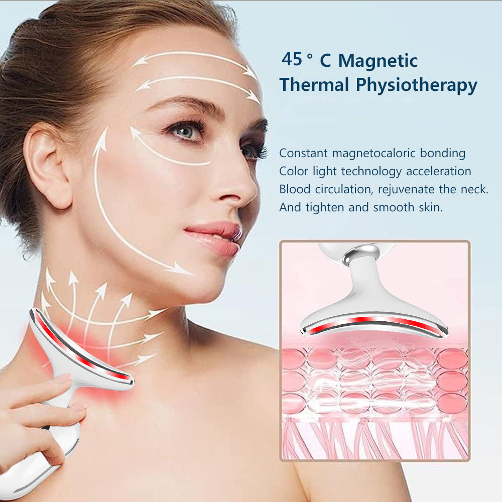 GlowLift Pro – 3-in-1 Face & Neck Lifting Massager | Red Light, Microcurrent & Warm Therapy